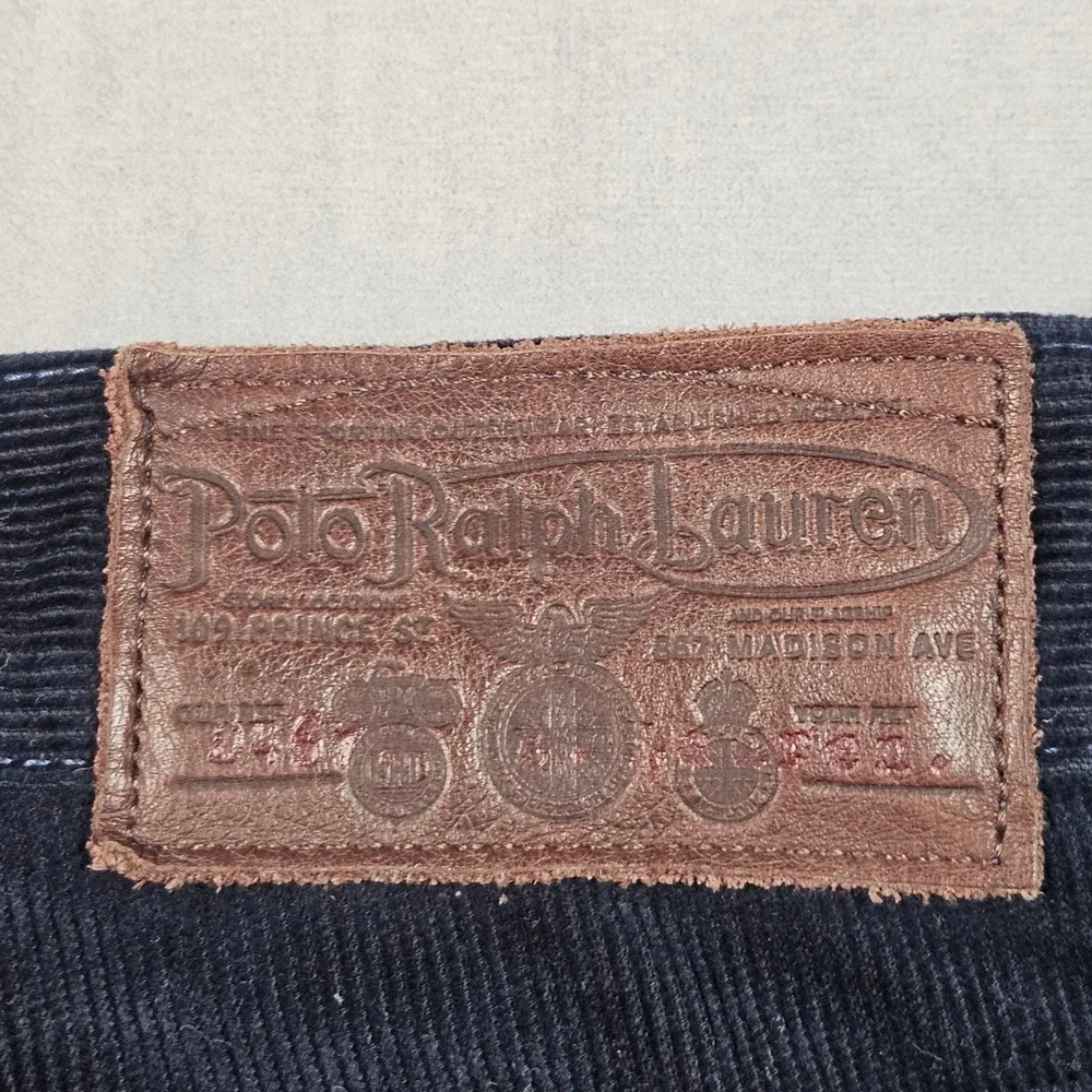 Polo Ralph Lauren Corduroy Pants Mens 34x32 Navy Blue Straight Leg 5-Pocket
